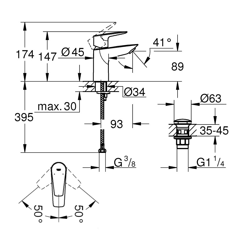 Torneira de lavatório - GROHE Bauedge