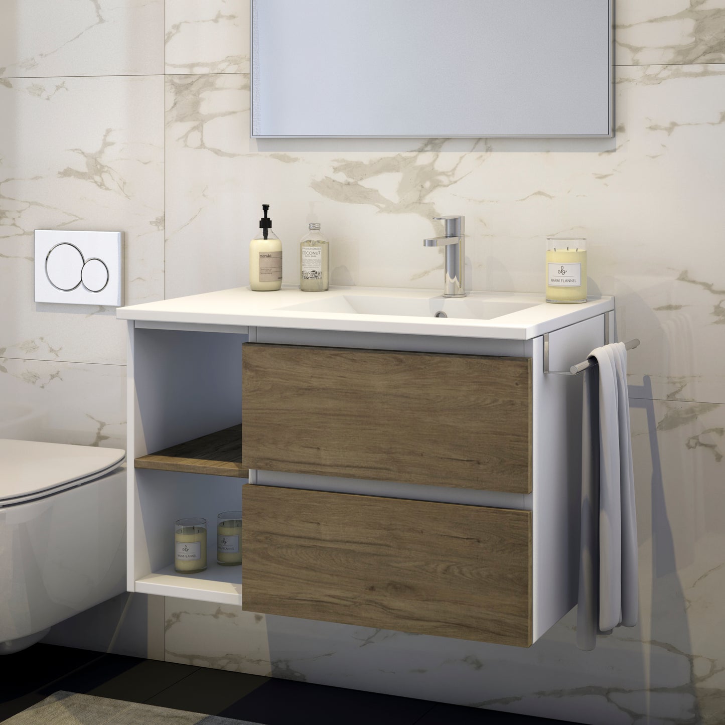 Movel wc com lavatorio descentrado