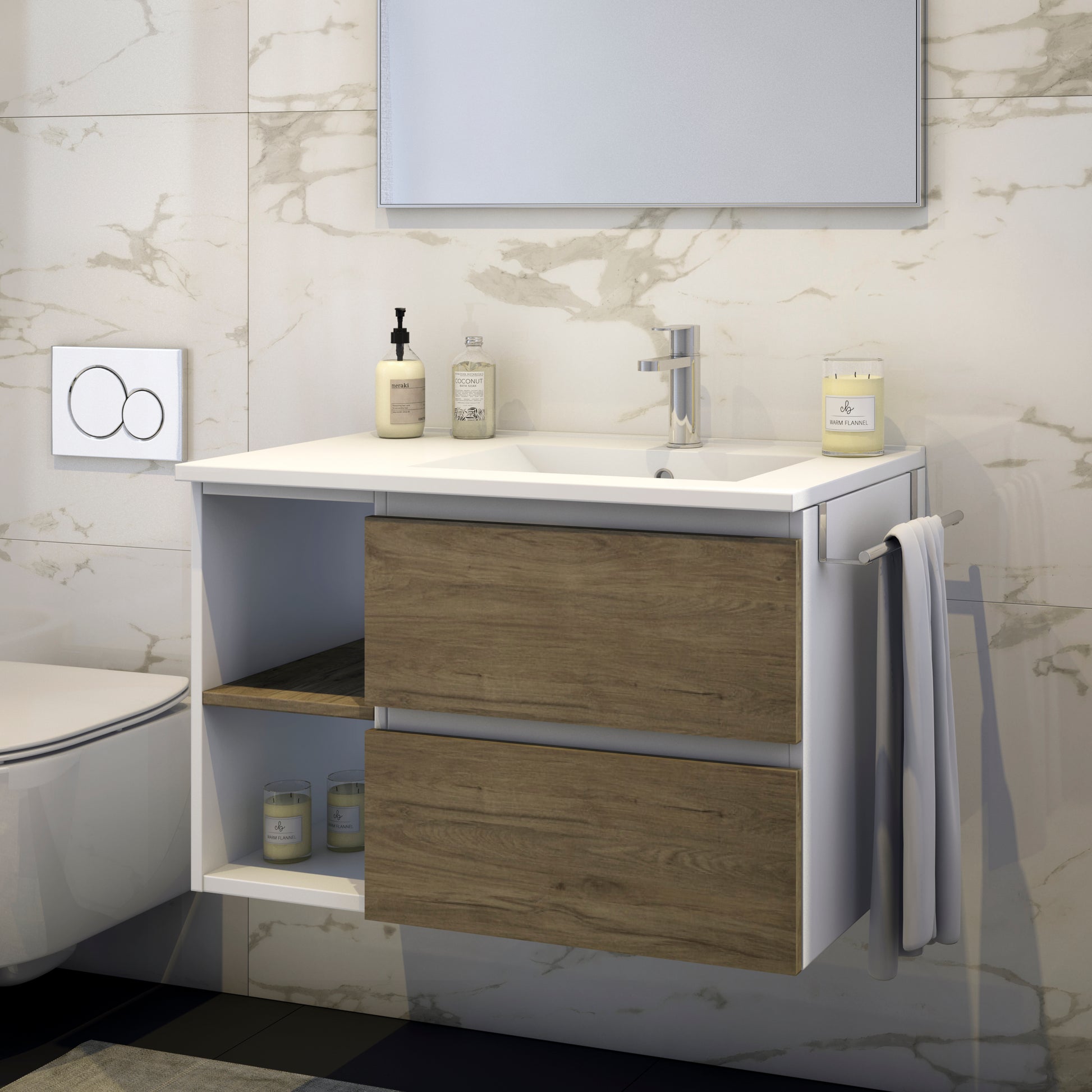 Movel wc com lavatorio descentrado