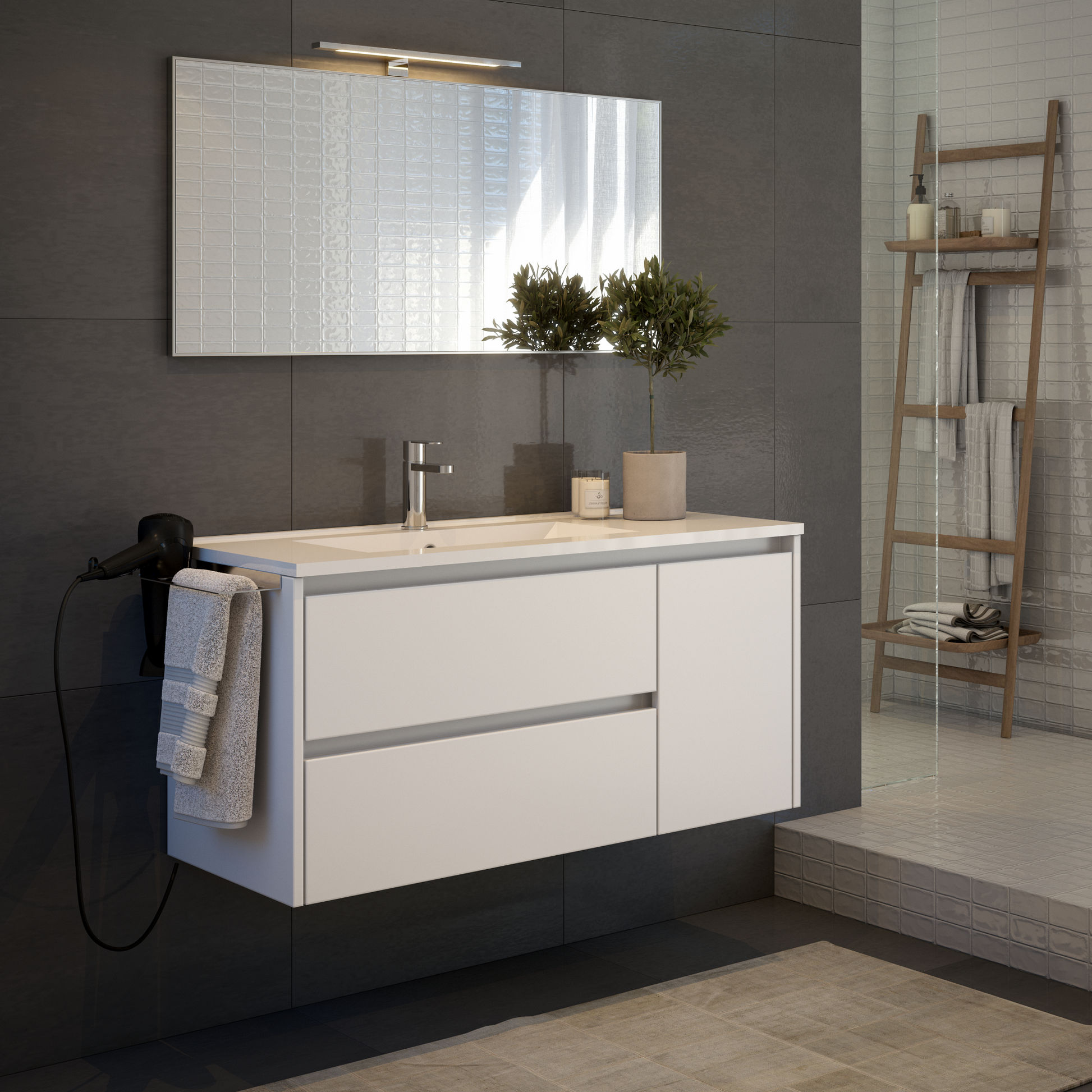 Movel wc com lavatorio descentrado